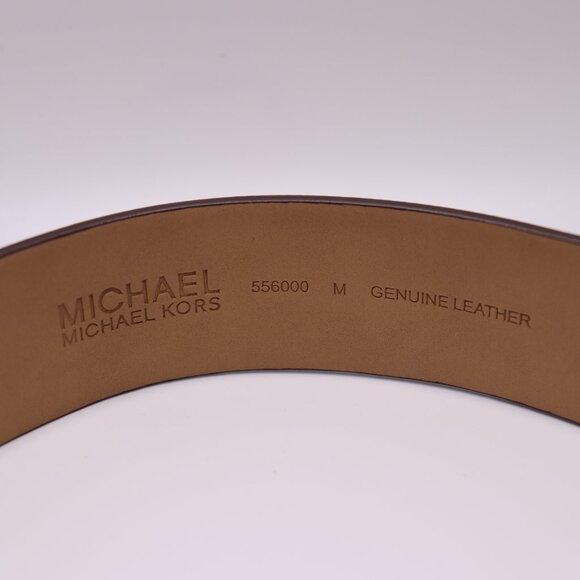 Michael Kors MK Logo Belt Women Size 8 Medium Brown Genuine Leather New main image 4